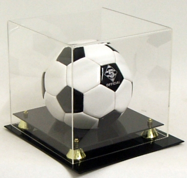 NETBALL/SOCCER DISPLAY CASE with GOLD RISERS